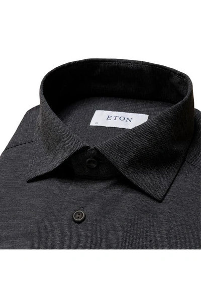 Shop Eton Slim Fit Mélange Four Way Stretch Dress Shirt In Dark Blue