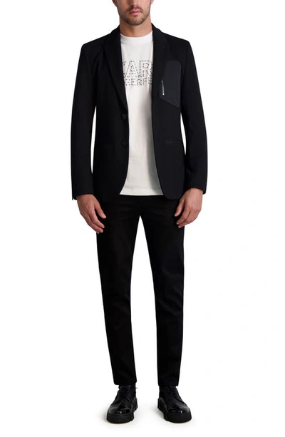 Shop Karl Lagerfeld Zip Pocket Sport Coat In Black