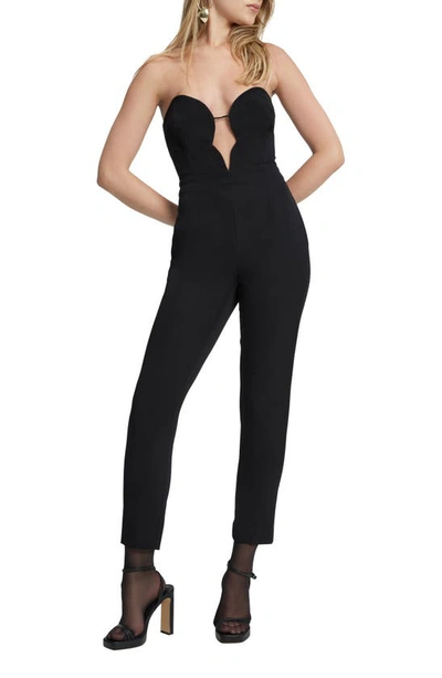 Shop Bardot Eleni Strapless Plunge Neck Jumpsuit In Black
