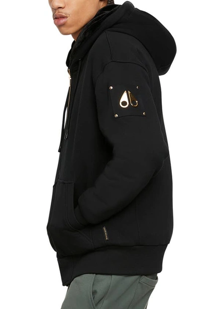 Moose Knuckles Classic Bunny Fleece Jacket With Removable Faux Fur Lining In Black