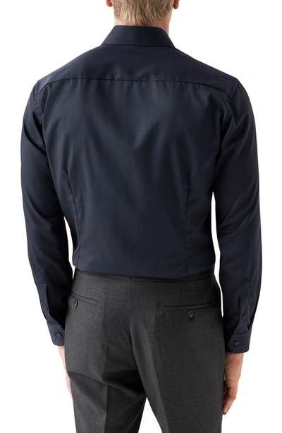 Shop Eton Slim Fit Paisley Detail Twill Dress Shirt In Navy