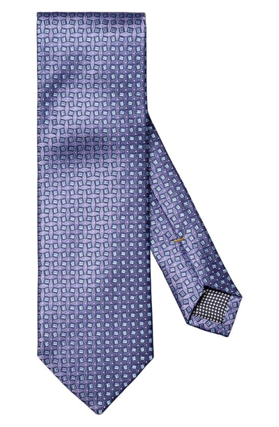 Shop Eton Square Neat Silk Tie In Medium Purple