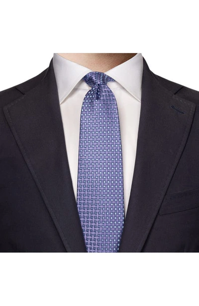 Shop Eton Square Neat Silk Tie In Medium Purple