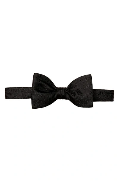 Shop Eton Floral Jacquard Silk Bow Tie In Black