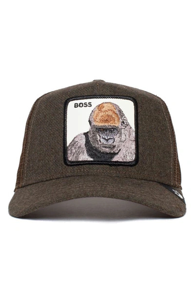 Shop Goorin Bros Boss Energy Gorilla Patch Trucker Hat In Dark Green