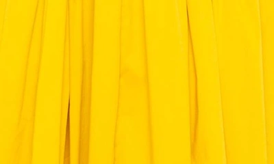 Buxom Couture Long Sleeve Tiered Cotton Blend Shirtdress In Mustard