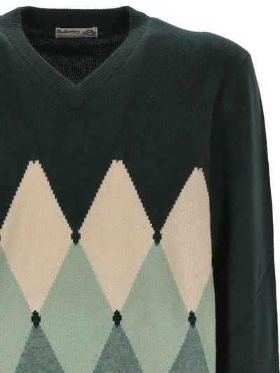 Ballantyne Argyle Pattern Sweater Sweaters And Cardigans Green In Green