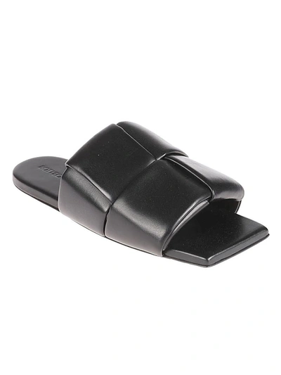 Shop Bottega Veneta Patch Leather Flat Sandals In Black