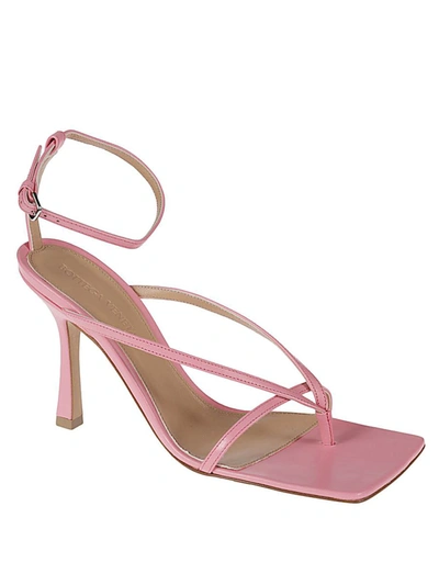 Shop Bottega Veneta Stretch Leather Heel Sandals In Pink