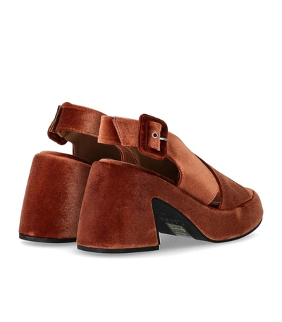 Shop Ganni Brick Red Heeled Sandal In Brown