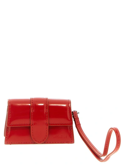 Jacquemus Red Le Porte Bambino Leather Airpod Case In Red
