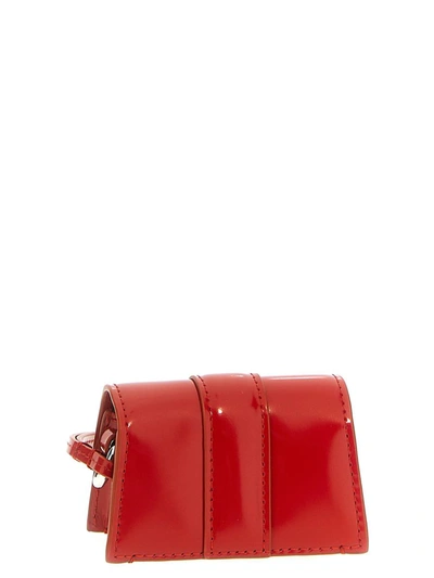 Jacquemus Red Le Porte Bambino Leather Airpod Case In Red