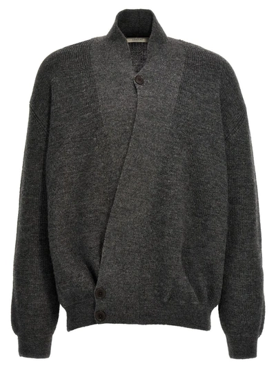 Shop Lemaire 'wrap' Cardigan In Gray
