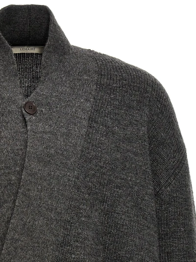 Shop Lemaire 'wrap' Cardigan In Gray