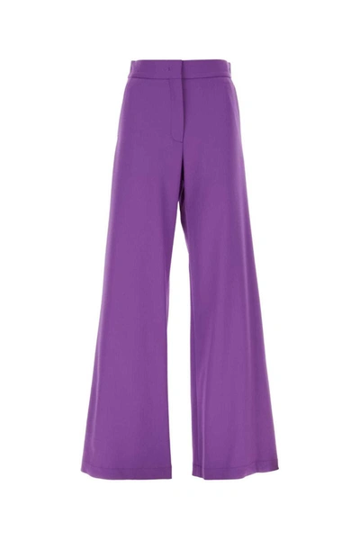Shop Msgm Pants In Purple