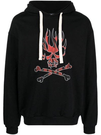 Shop Vision Of Super Black Hoodie With Red Skull Print Clothing