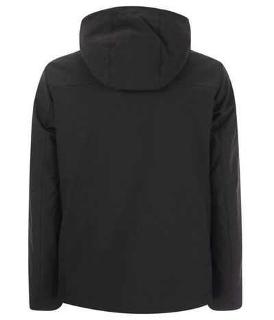 Woolrich Pacific Jacket In Tech Softshell In Black