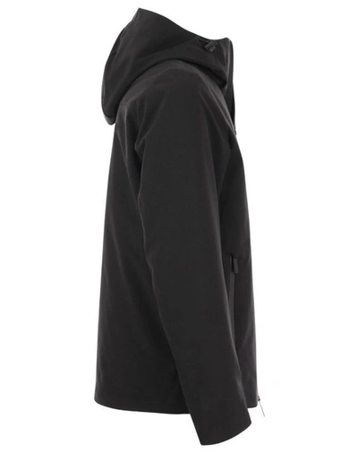 Woolrich Pacific Jacket In Tech Softshell In Black