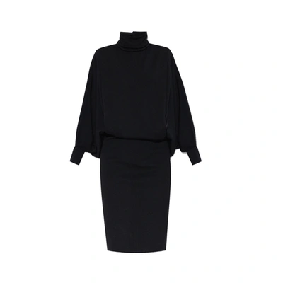 Shop Saint Laurent Wool Dress In Black
