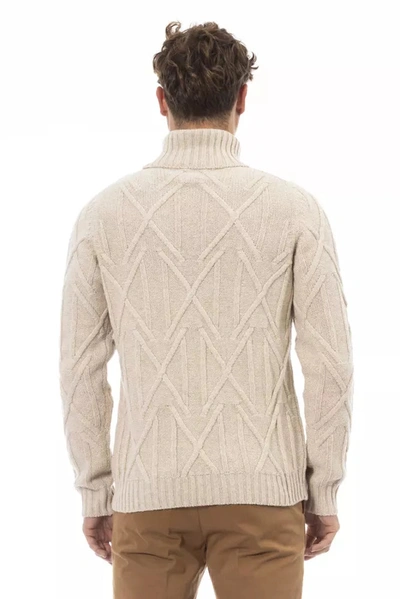 Shop Alpha Studio Beige Turtleneck Sweater - Winter Men's Elegance