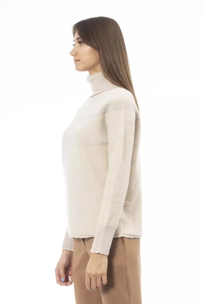 Shop Alpha Studio Elegant Beige Turtleneck Women's Sweater