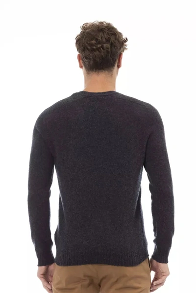 Shop Alpha Studio Elegant Crewneck Black Men's Sweater