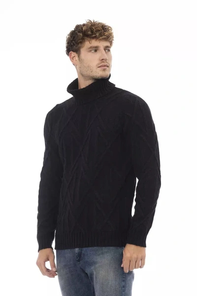 Shop Alpha Studio Elegant Turtleneck Sweater In Timeless Men's Black