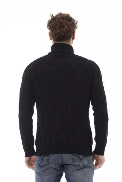 Shop Alpha Studio Elegant Turtleneck Sweater In Timeless Men's Black