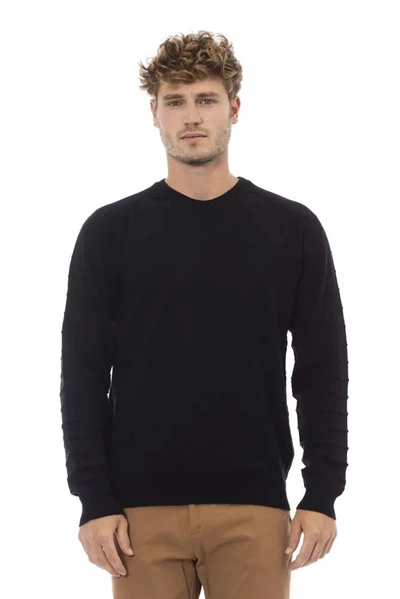 Shop Alpha Studio Elegant Crewneck Sweater In Men's Black