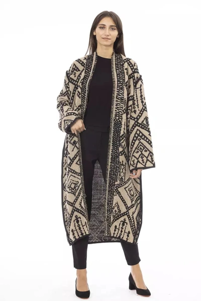 Shop Alpha Studio Scandian Double Jacquard Elegance Women's Coat In Brown
