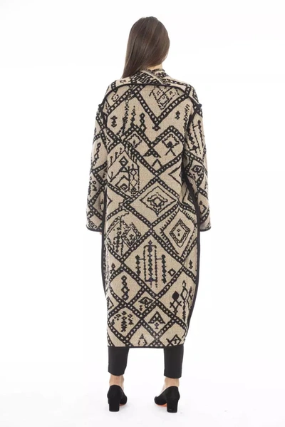 Shop Alpha Studio Scandian Double Jacquard Elegance Women's Coat In Brown
