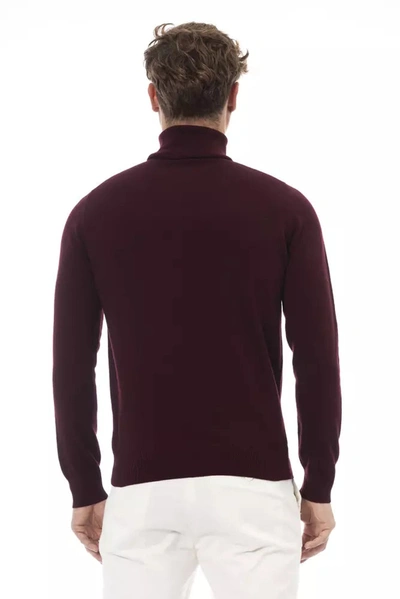 Shop Alpha Studio Elegant Burgundy Turtleneck Sweater For Men's Men