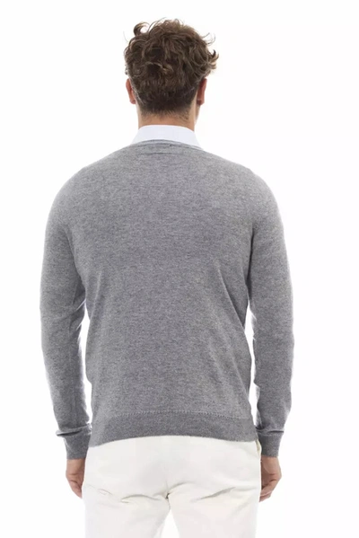 Shop Alpha Studio Chic V-neck Sweater In Subtle Men's Gray