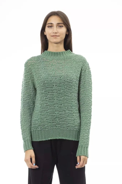 Shop Alpha Studio Chic Mock Neck Green Sweater For Women's Her