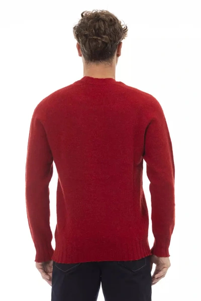 Shop Alpha Studio Elegant Crewneck Wool Sweater In Bold Men's Red