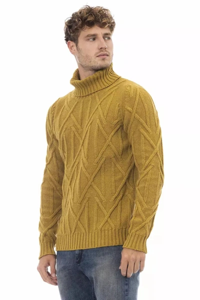 Shop Alpha Studio Chic Yellow Turtleneck Men's Sweater