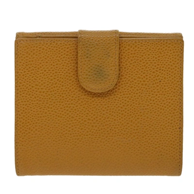 Pre-owned Chanel Yellow Leather Wallet  ()