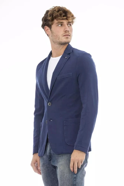 Shop Distretto12 Chic Blue Cotton Blend Fabric Men's Jacket