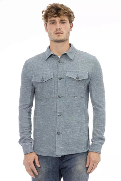 Shop Distretto12 Italian Chic Blue Shirt With Men's Pockets