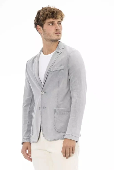Shop Distretto12 Sleek Cotton Fabric Jacket With Button Men's Closure In Gray