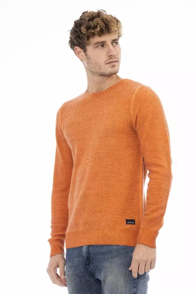 Shop Distretto12 Chic Crew Neck Sweater In Vibrant Men's Orange