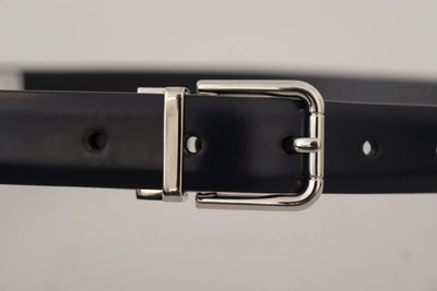 Shop Dolce & Gabbana Elegant Leather Belt With Metal Men's Buckle In Black