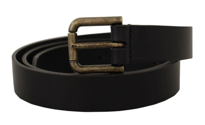 Shop Dolce & Gabbana Elegant Italian Leather Men's Belt In Black