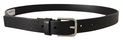 Dolce & Gabbana Elegant Black Leather Belt With Metal Men's Buckle In Black