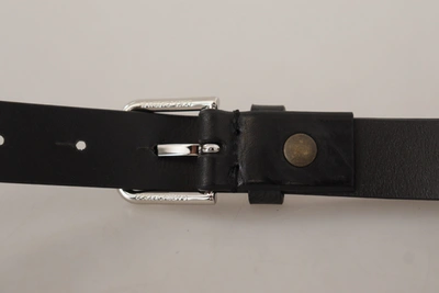 Dolce & Gabbana Elegant Black Leather Belt With Metal Men's Buckle In Black