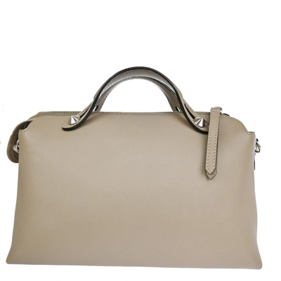 Shop Fendi By The Way Beige Leather Handbag ()