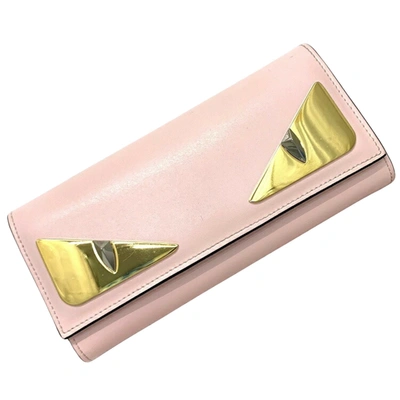 Shop Fendi Monster Pink Leather Wallet  ()