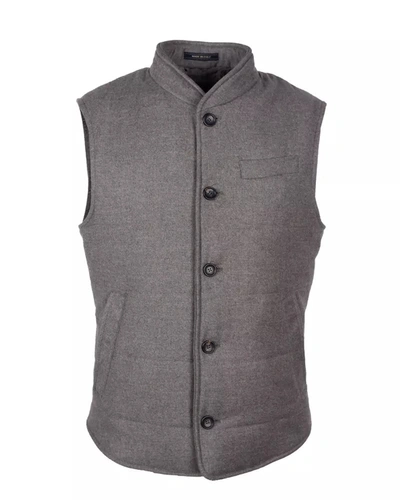 Shop Made In Italy Elegant Woven Wool-cashmere Men's Men's Vest In Gray