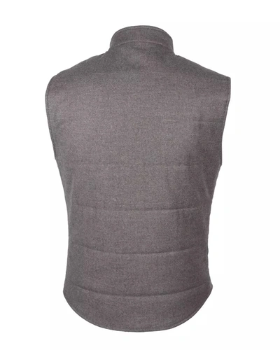 Shop Made In Italy Elegant Woven Wool-cashmere Men's Men's Vest In Gray