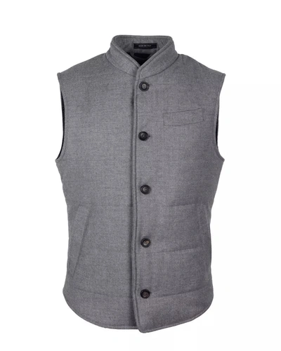 Shop Made In Italy Elegant Wool-cashmere Men's Men's Vest In Gray